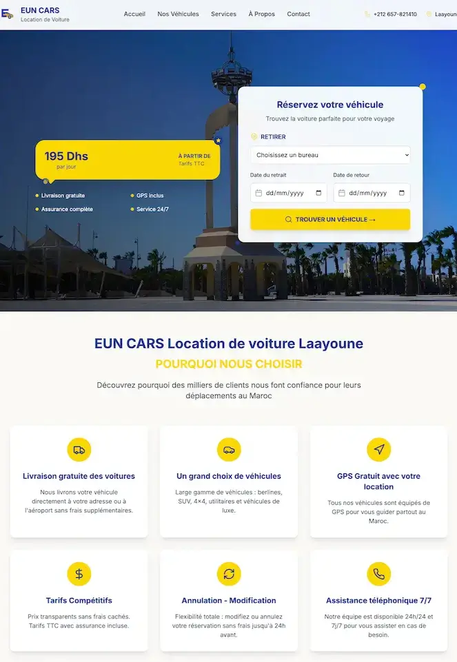 Projet: EUN Cars - Location de Voitures