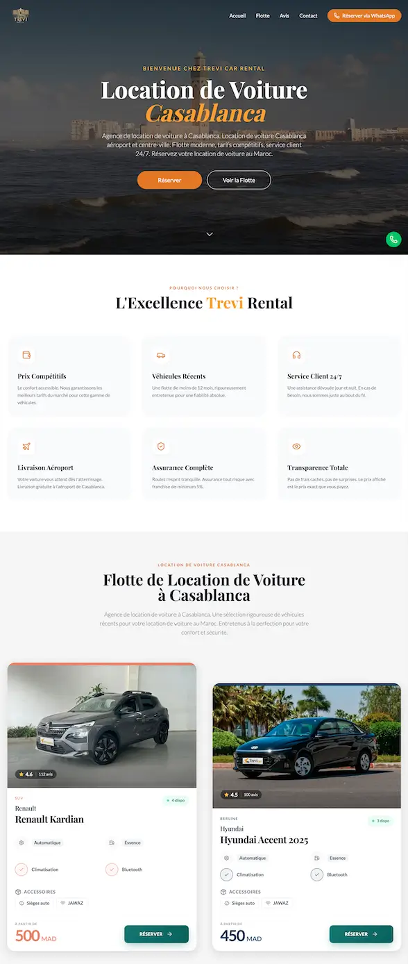 Projet: Trevi Rent Car Location