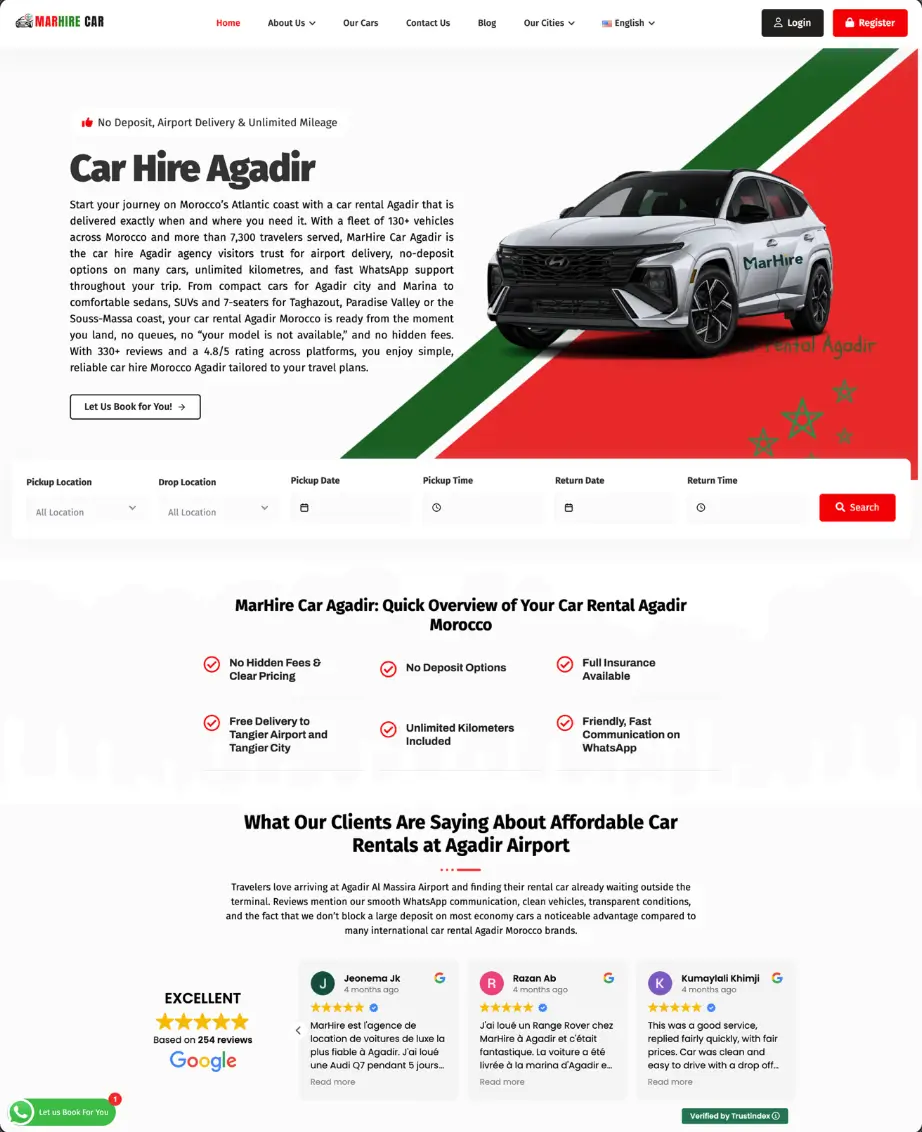 Projet: Car Hire Agadir